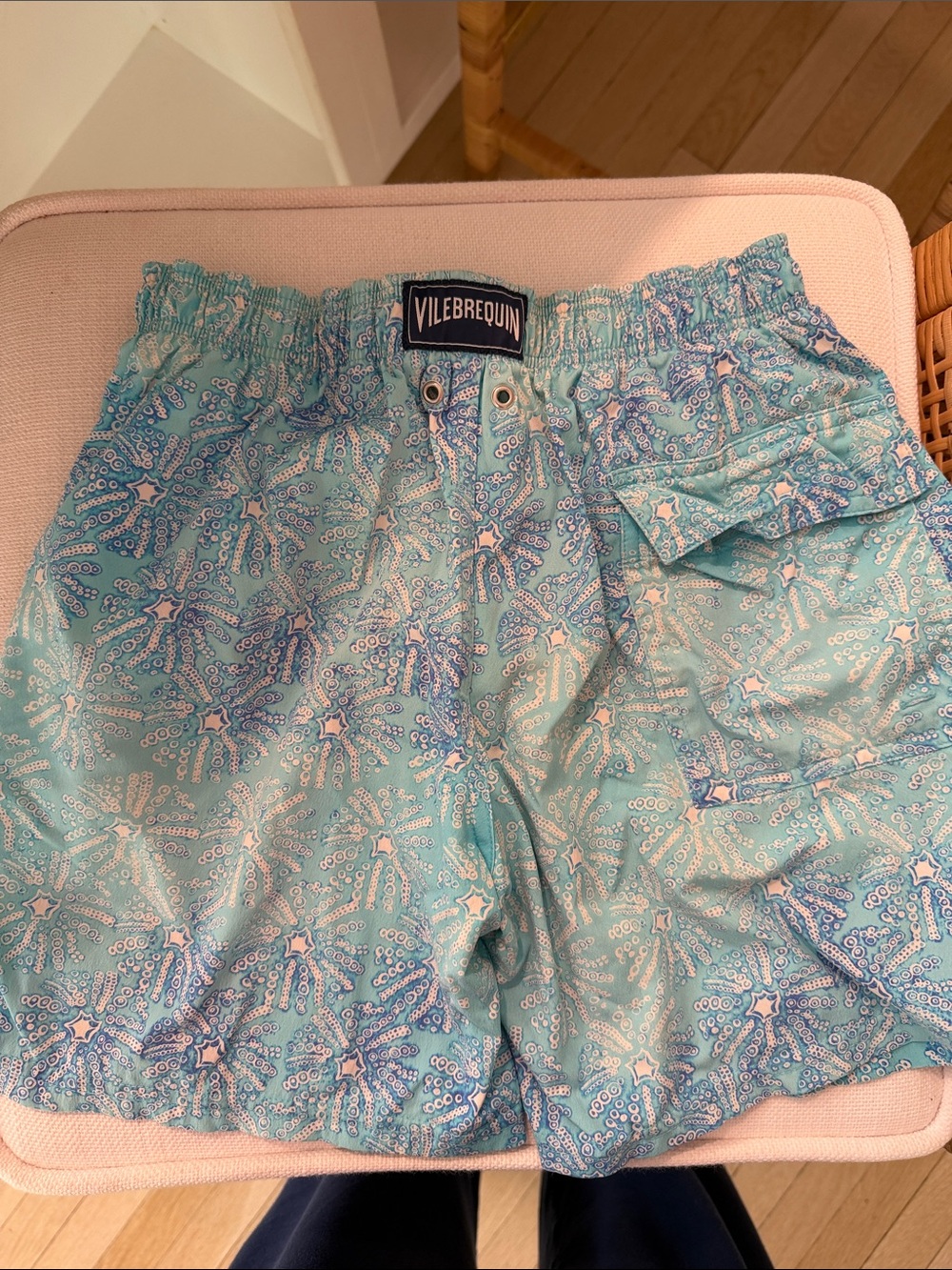 Vilebrequin Aqua Turquoise Starfish-Print swim trunks.